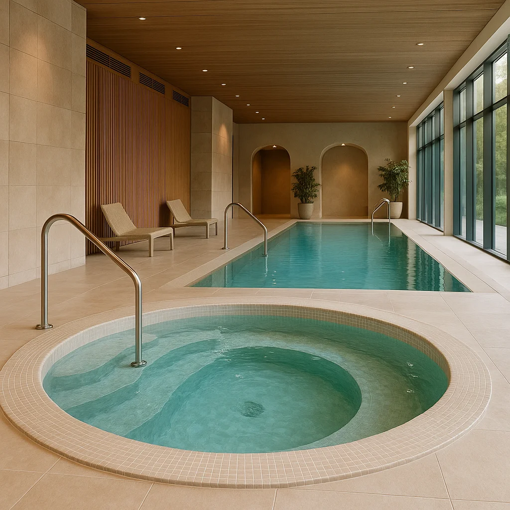 Reformas de hoteles en Málaga 4 Spa reformado con piscina y jacuzzi en hotel de Málaga.