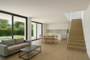 Reformas en Málaga con Irureform 50 Reforma de salón comedor en chalet moderno de Málaga con acceso a jardín.