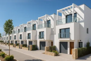 Viviendas modernas en Málaga con jardín privado y diseño contemporáneo.